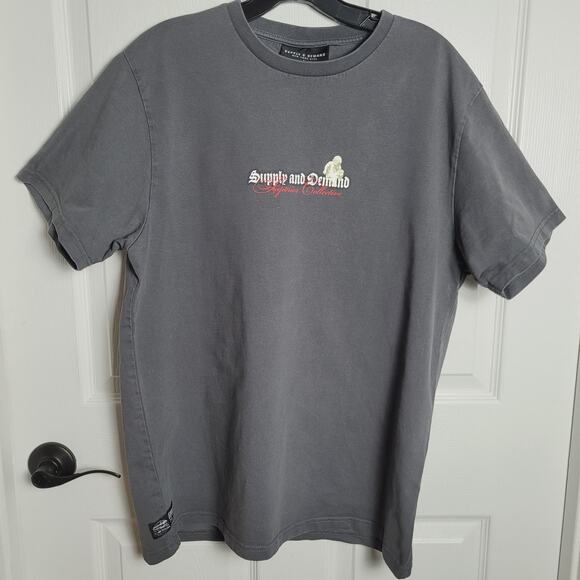 Supply & Demand Shirt Mens Large Gray Superior Collective Statue Graphic Tee NYC - Picture 2 of 12